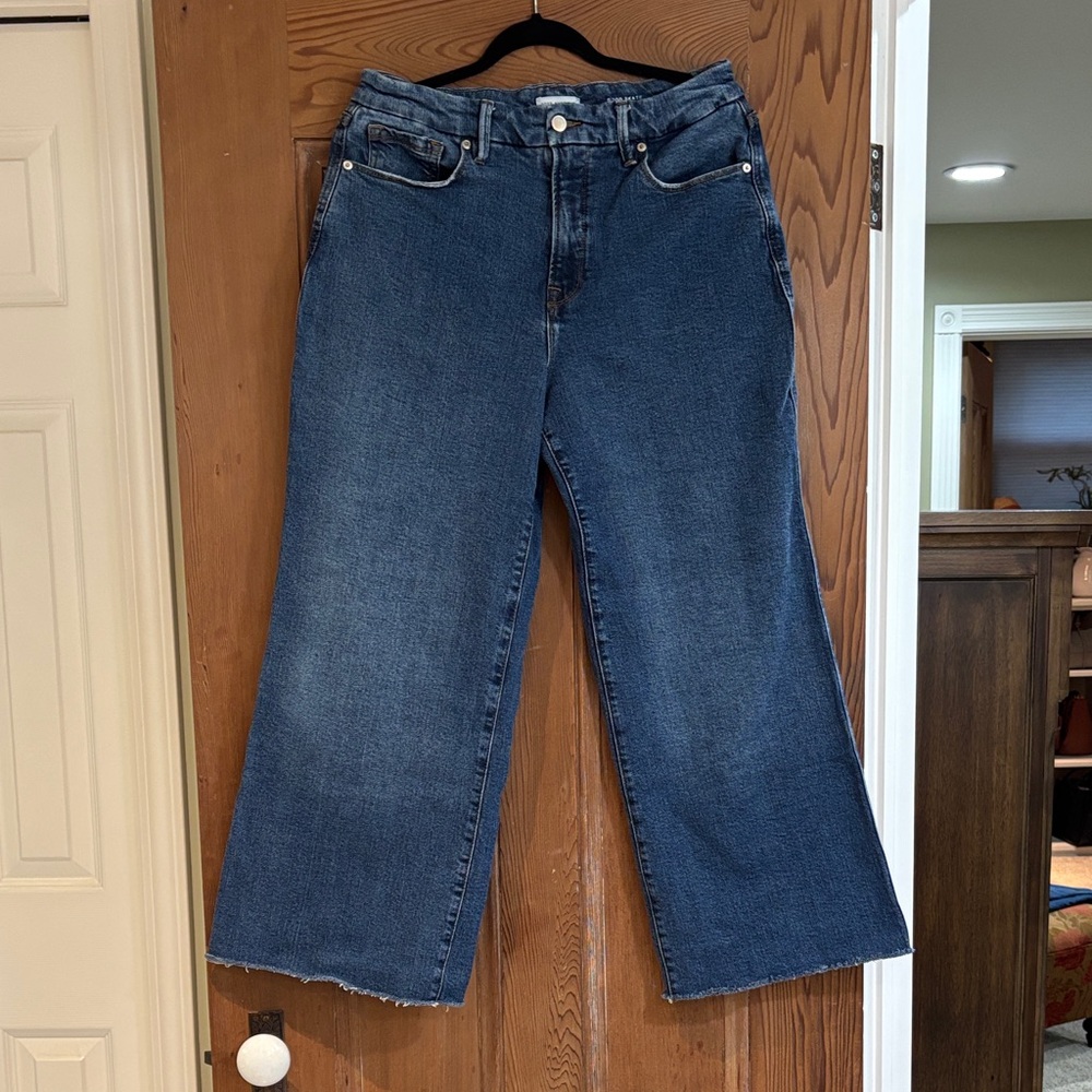 Good American Dark Blue Flare Jeans Size 12